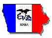 state map with Iowa logo